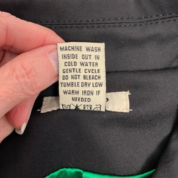 VERTIGO PARIS Black Cape Style Jacket Green Lining Coat | M - Picture 7 of 7